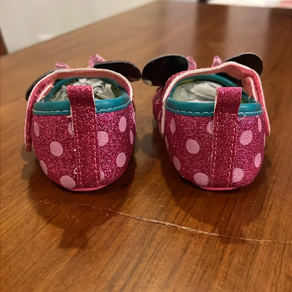Minnie Mouse Disney Maryjane Crib Shoes Infant Baby Girl 6-9 Months mo pink new